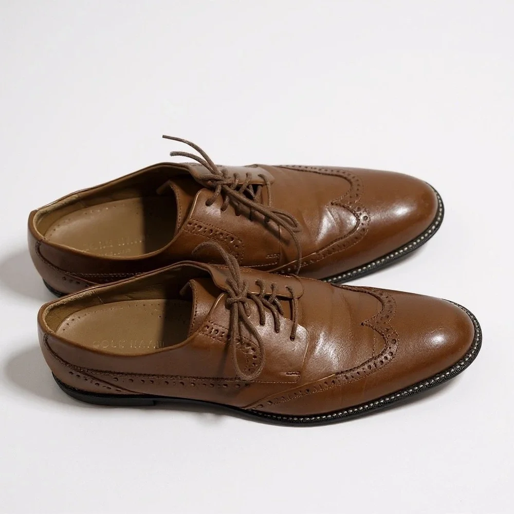 Cole Haan Williams‎ Wingtip Oxford Mens 10.5 Brown Leather Brogue Dress C20322